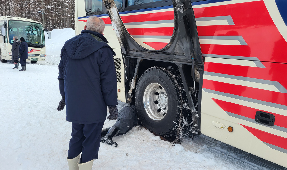 冬山研修（チェーン脱着研修）